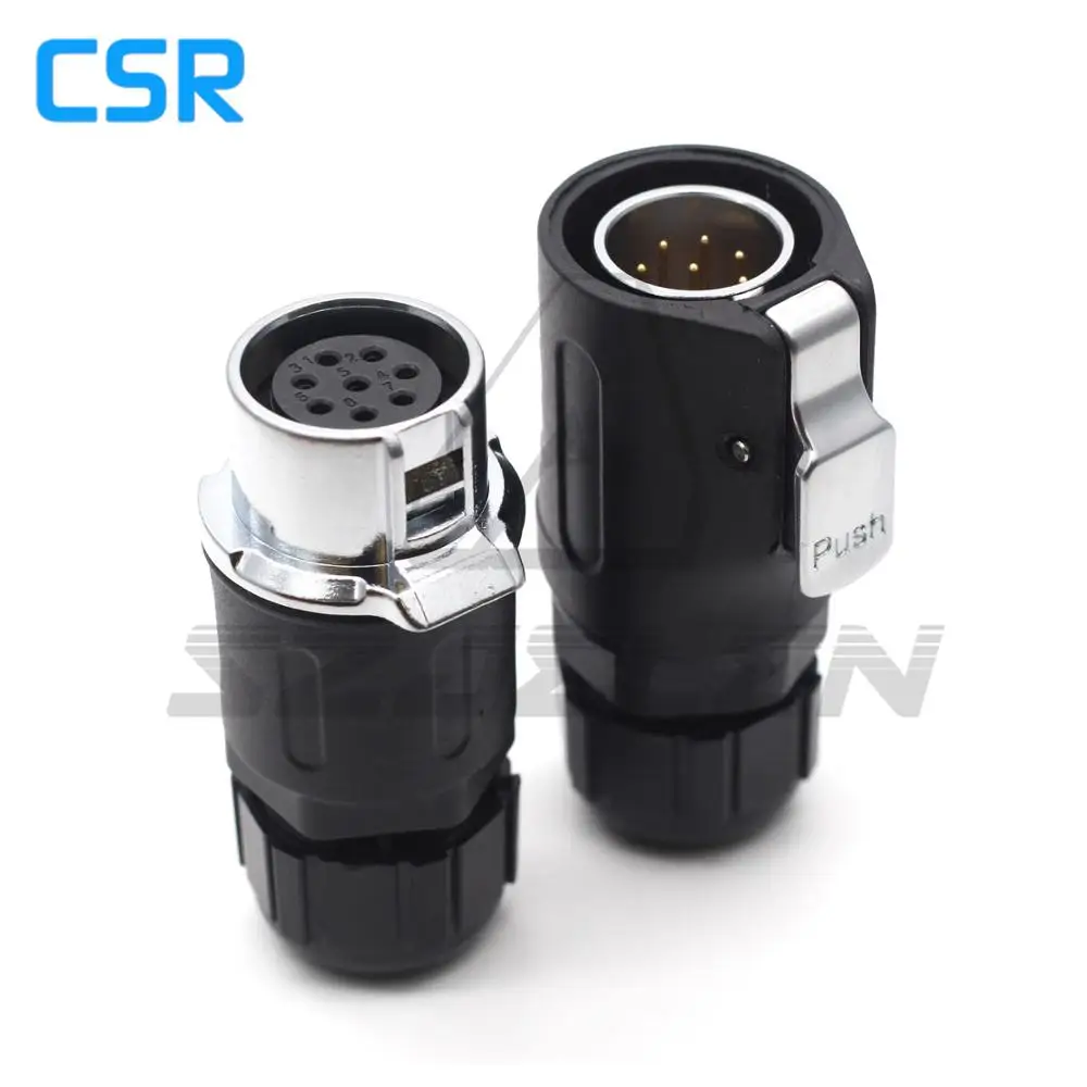 XHP20 , Waterproof Connector 8 Pin Outdoor LED Power Cable Connector Male Plug And Female Socket Docking Connector IP67