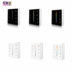 T21,T22,T24,T25 4 ZONE Dimming / CCT / RGB / RGBW / RGBCCT Wall Mounted Glass Touch Panel Controller Use with AAAX 2 Battery