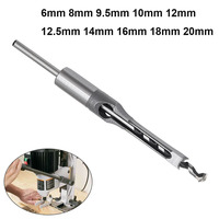 6mm 8mm 9.5mm 10mm 12mm 12.5mm 14mm 16mm 18mm 20mm Alloy Steel Square Round Hole Saw Mortise Chisel Wood Twist Drill Bit