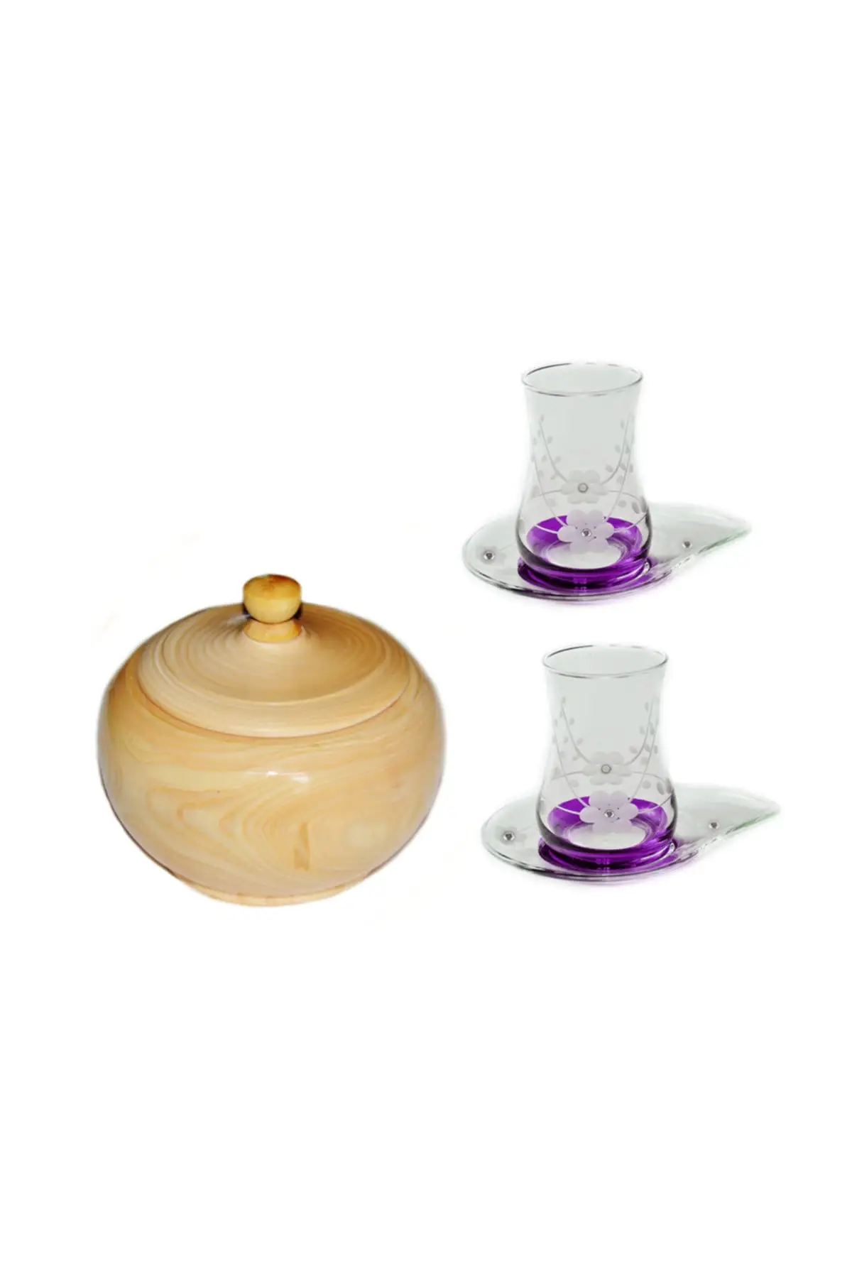 

Uras 13-Piece Nature purple Stone Tea Set Kit English Tea Cup Glass Cup