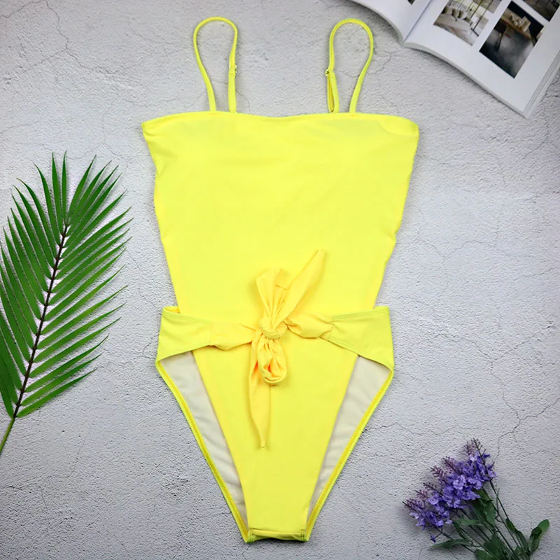2025 Sexy Swimsuit Women Swimwear One Piece Halter One Piece Push Up Swimsuit Bandage Bathing Suit Wear Female Beachwear 3336