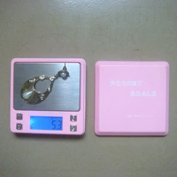 0.01g 500g Pink Digital Jewelry Mini Pocket Scale for Gold Weighing Gram Scale