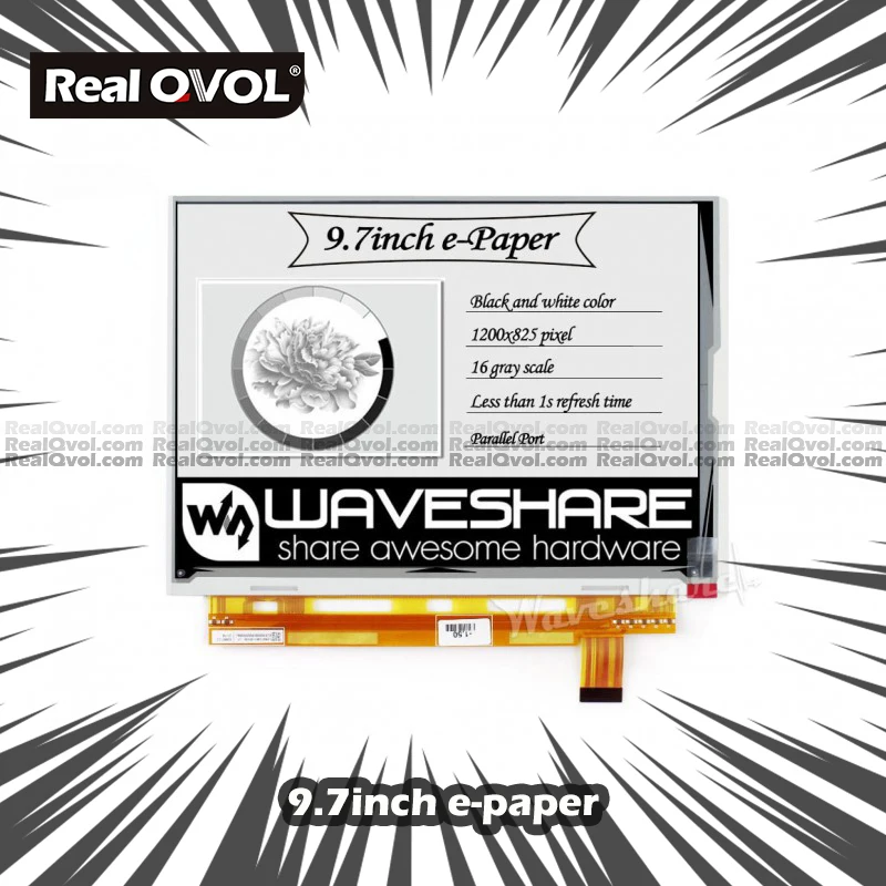 

RealQvol 1200x825, 9.7inch E-Ink raw display, parallel port 9.7inch e-paper without PCB