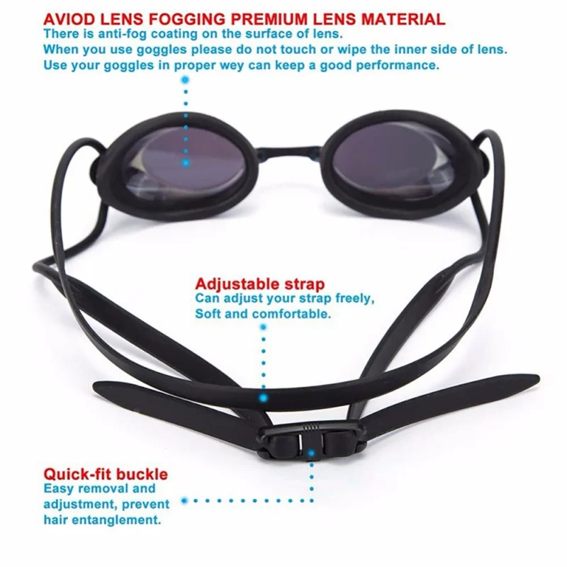 Gafas de natación impermeables para hombres y mujeres, lentes galvanizadas antivaho de alta definición, gafas de competición para adultos, novedad