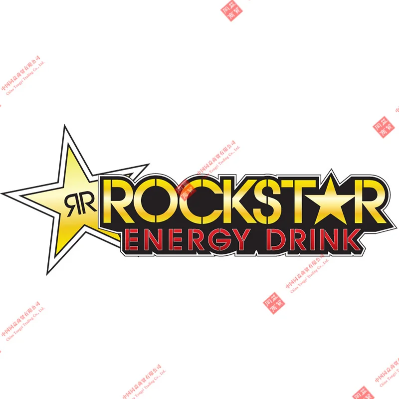 ملصقات وشارات شعار Rockstar Energy Drink بنمط فني لنافذة السيارة المقاومة للماء من مادة PVC