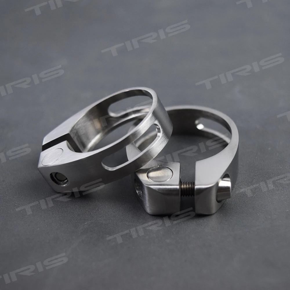 TIRIS Titanium Bicycle Seatpost Clamp Bike Seat Tube Collar clip 31.8/34.9 Ultra-light Pieces Non-carbon fit Seat Post 27.2/31.6