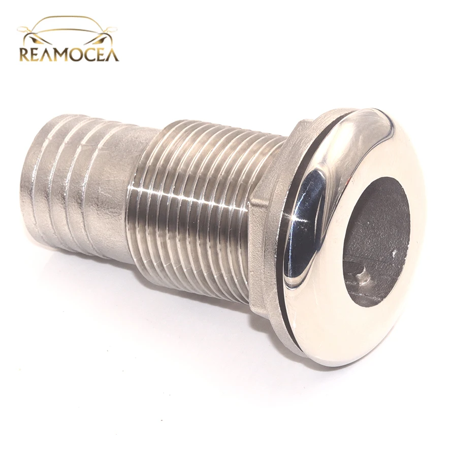 Reamocea 316 Stainless Steel Accessories Corrosion Resistance Boat Thru Hull Fitting Outlet Drain Joint For 1/2\