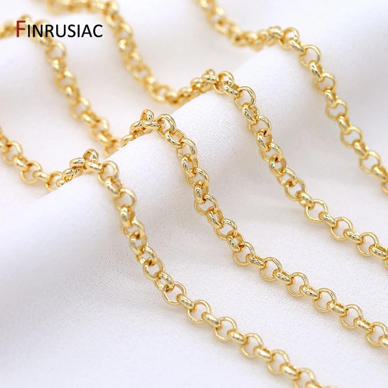 Großhandel 14k Gold Überzogene 2/3/4/5,5mm Runde Link Kette Zubehör Für Schmuck Machen, DIY Armband Halskette Kette Spool – Detail 15