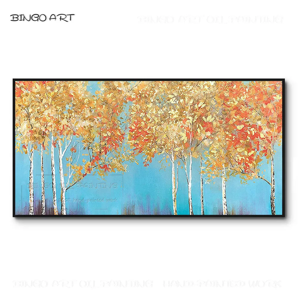 

Unframed Hand-painted High Quality Tree Landscape Oil Painting on Canvas Cheap Price Pure Hand-painted Artwork Tree Oil Painting