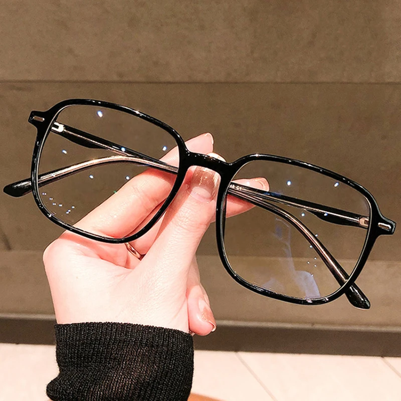 Transparent Computer Glasses Frame Women Men Anti Blue Light square Eyewear Plastic hinge Glasses Optical Spectacle Eyeglass