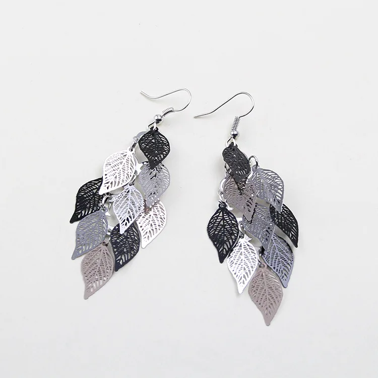 Vintage Hohle Blätter Tropfenohrringe für Frauen Böhmische Bunte Lange Hängeohrringe 2026 Modeschmuck Boucle Oreille Femme – Detail 8