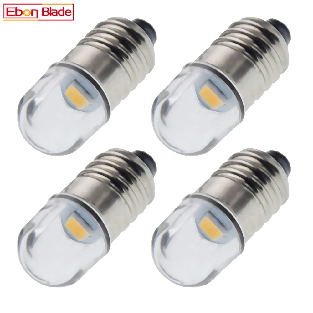 4/8 pz 3V 4.5V 6V 12V bianco caldo E10 1447 vite Base Minuature sostituzione lampadina a LED per torcia torcia faro Moto bicicletta