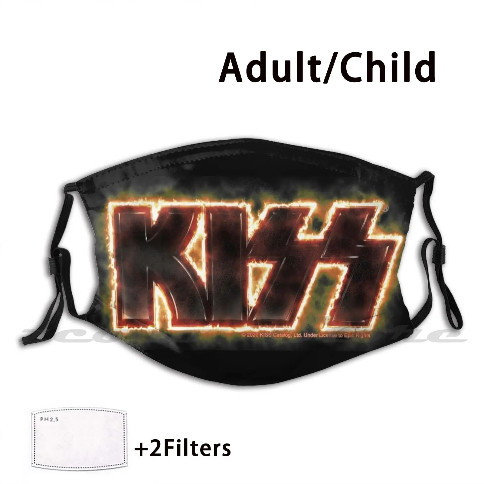 

Kiss  The Band Rock Music Dark Logo Heavens On Fire Washable Trending Customized Pm2.5 Filter Mask Kiss Kiss Fan Art Kiss Band