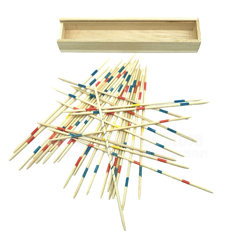 Hot Baby Educational Wooden Traditional Mikado Spiel Pick Up Sticks With Box Kids Funny Learning Game Toys Gift New Sale