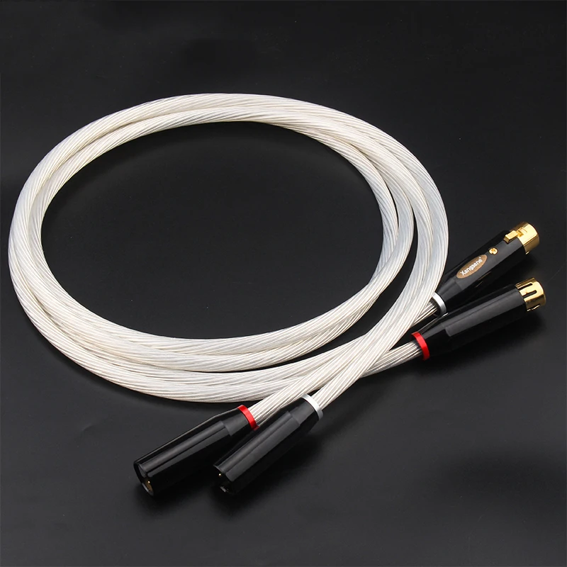 Netherlands 5N OFC silver plated XLR cable pair of audio power amplifier balanced cables for front and back use