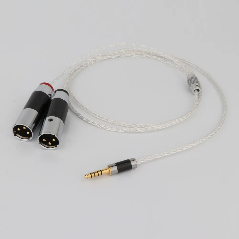 

Preffair 8 Cores Silver Plated 4.4mm Balanced Male to Dual 2x 3pin Carbon Fibre XLR Balanced Male Audio Adapter Cable