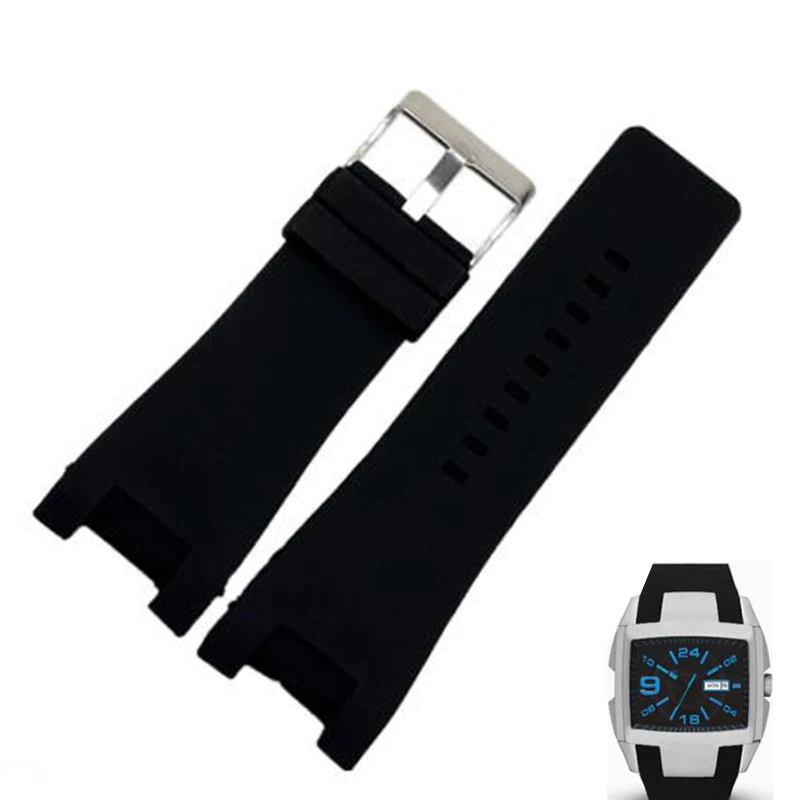 Notch wrist strap for Diesel DZ1216|1273|4246 watchband silicon water proof Dedicated bracelet 32*17mm black watch band