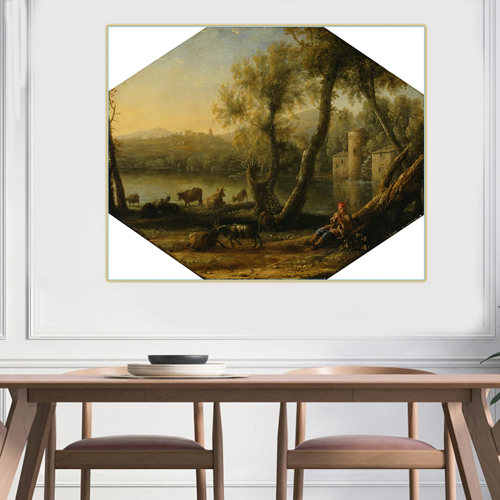 

Citon Claude Lorrain《Pastoral Landscape》Canvas Oil Painting landscape Famous Artwork Poster Picture Wall Decor Home Decoration