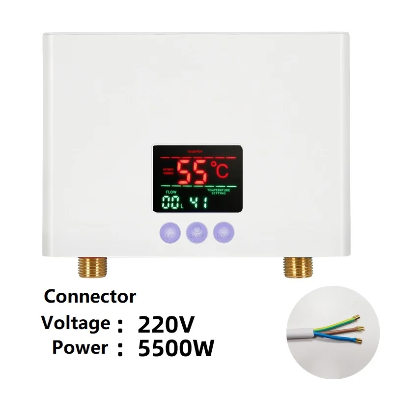 110V 220V Doorstromers Badkamer Keuken Wandmontage Elektrische Boiler LCD Temperatuurdisplay met Afstandsbediening - afbeelding 1