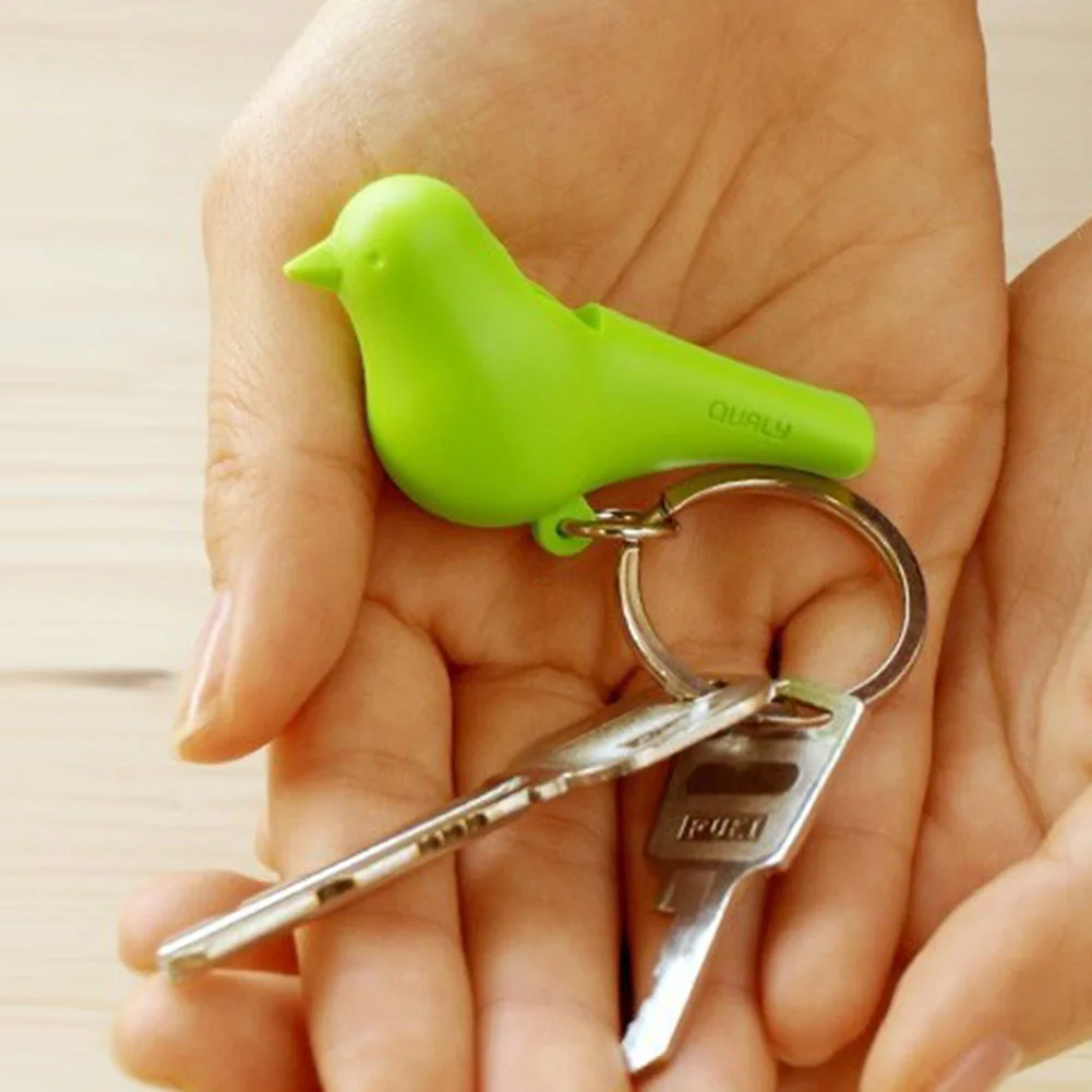 2Pcs Bird Keychain + 1Pc Sparrow Birdhouse Home Wall Mount Key Ring Holder House Nest Whistle Key Holder Chain Ring  Decor view 5