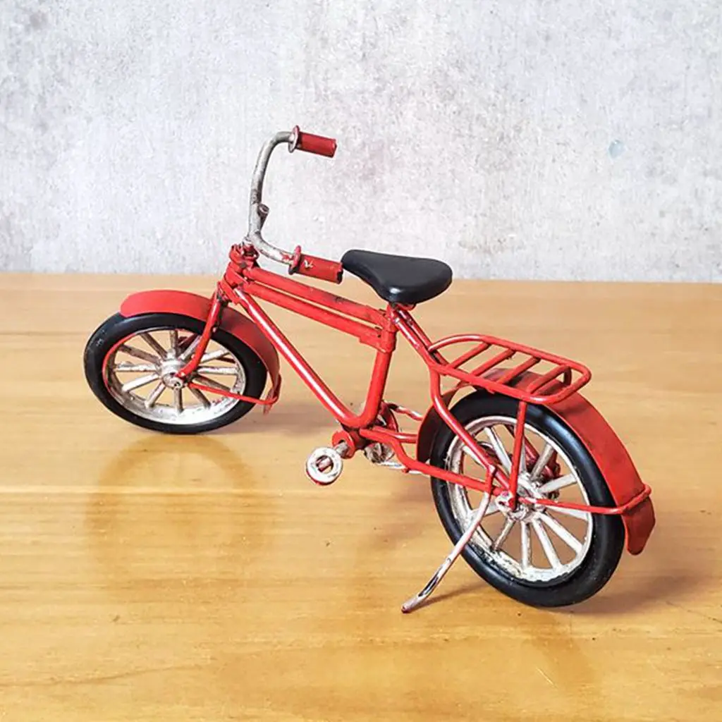 Decoraciones modelo de bicicleta, juguetes coleccionables de vehículos fundidos a presión, acceso, artesanía de hierro, decoraciones Antiquecar, regalos, juguetes para niños