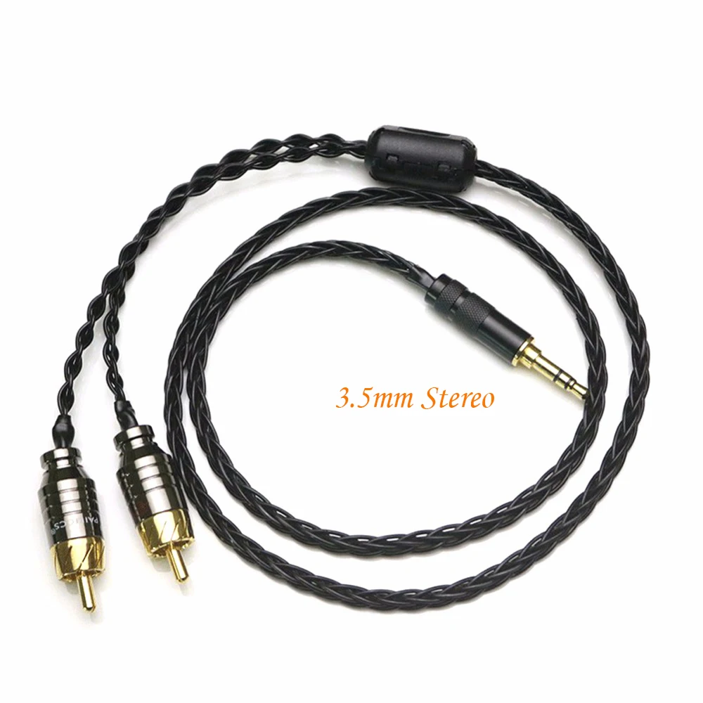 Audiocrast Hi-End 2.5/3.5/4.4mm Balanced Male to 2 RCA Male HIFI Audio Adapter Cable 7N OCC Silver plated Cable