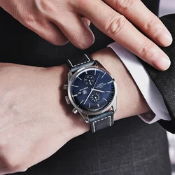 2022 BENYAR New Men Quartz Wristwatches Luxury Brand 100M Waterproof Men Watch Leather Military Sports Chronograph Watch for Men