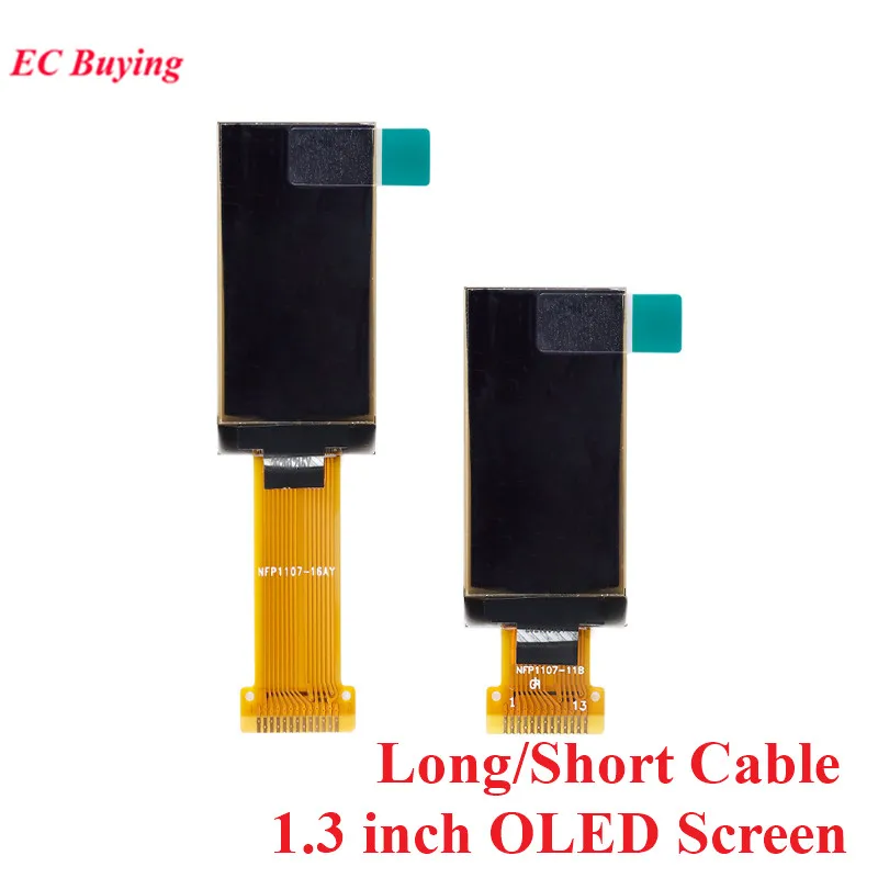 1,3-calowy goły ekran OLED 1,3 "12864 LCD moduł wyświetlacza LED 128x64 SH1107 kontroler interfejs SPI/IIC I2C biały 13Pin