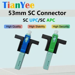 TianYee High Quality 53MM SC APC SM Single-Mode Optical Connector FTTH Tool Cold Connector SC UPC Fiber Optic Fast Connnector