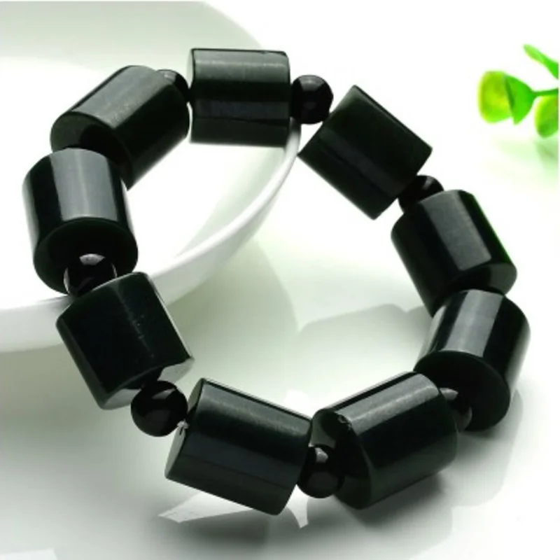 Natural Hetian Jade Lu lu tong beads Jade Bracelet Jewelry Lucky Safety Auspicious Amulet Fine Jewelry Jade Bracelet