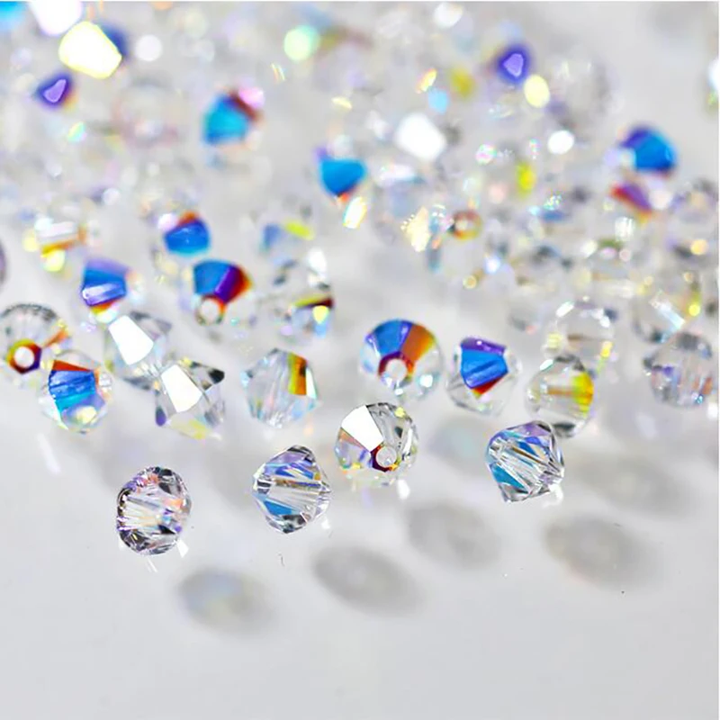 5328 3mm 4MM 6mm 8mm 10mm clear crystal AB color crystal bicone bead ,For jewelry beading accessories half ab Diy H205