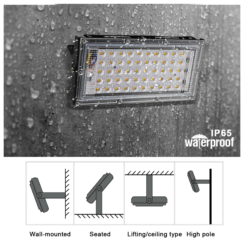 100W LED Flood Light AC 220V 240V Waterproof Focos LED Street Lamp Outdoor Floodlight Warm/Cold White Landscape Lighting