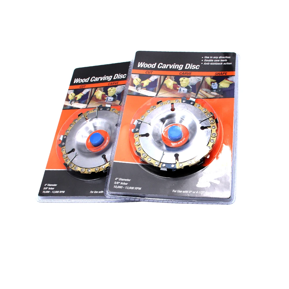 Angle grinder with 4 inch 7 tooth chain disk woodworking chain saw disk cutting blade wood slotting saw blade