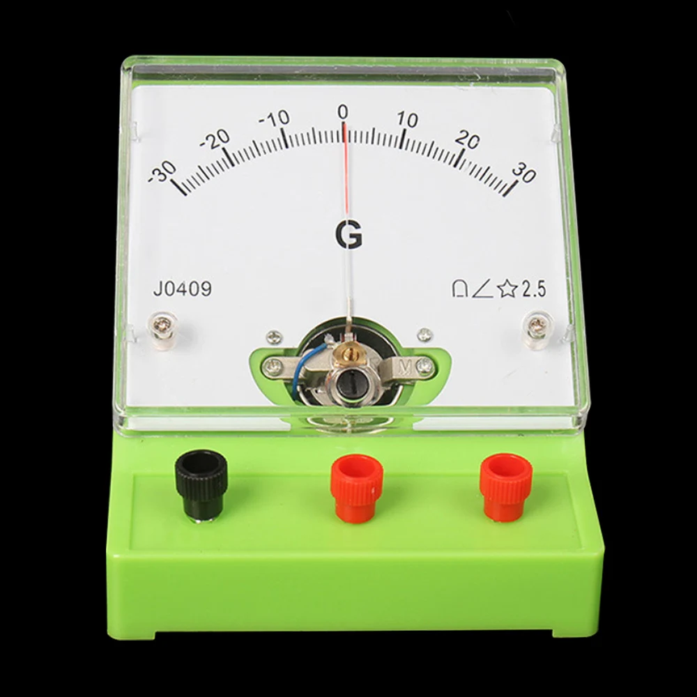 Galvanómetro sensible a CC, amperímetro, experimento físico, enseñanza, demostración, material de enseñanza de física, instrumento eléctrico