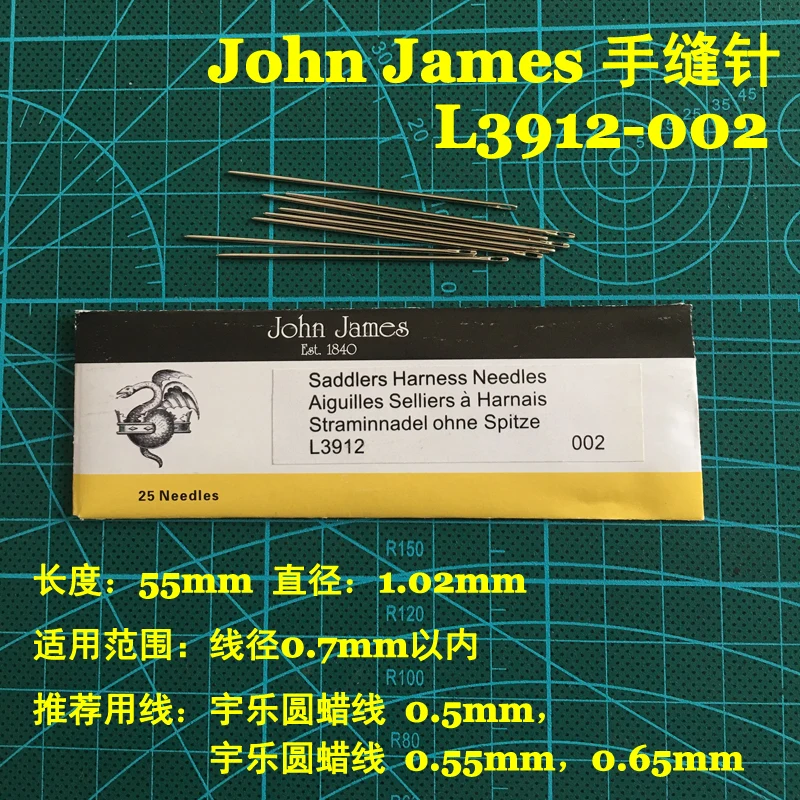 25Pcs/Bag Hand Needle Britain John James Leatherwear Needle Round Needle Diy Leatherwear hand Tool Leather Crafts blunt end