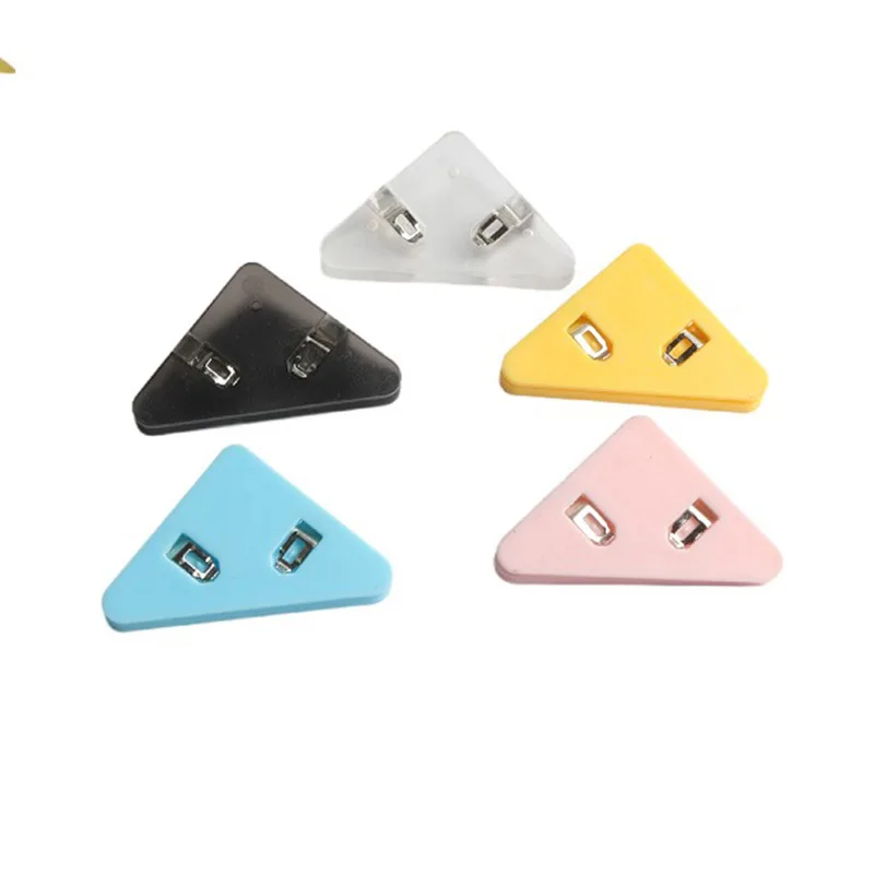 50Pcs Mini Color Corner Clips Photo File Solid Transparent Binder Paper Clip Office School Supply