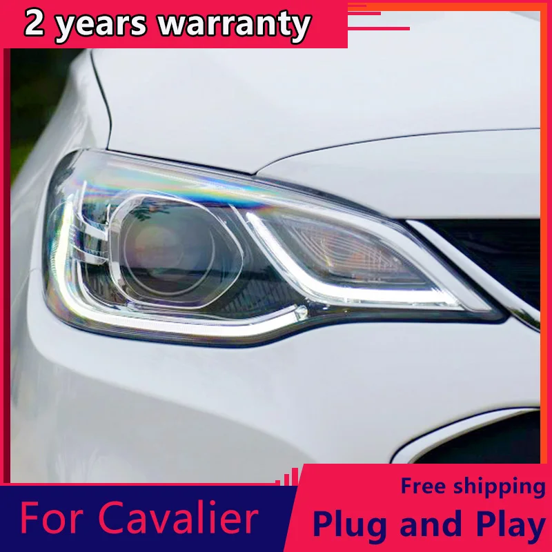 car styling For Chevrolet Cavalier headlight angel eyes 2016-2018 For Cavalier LED light bar Q5 bi xenon lens h7 xenon day light