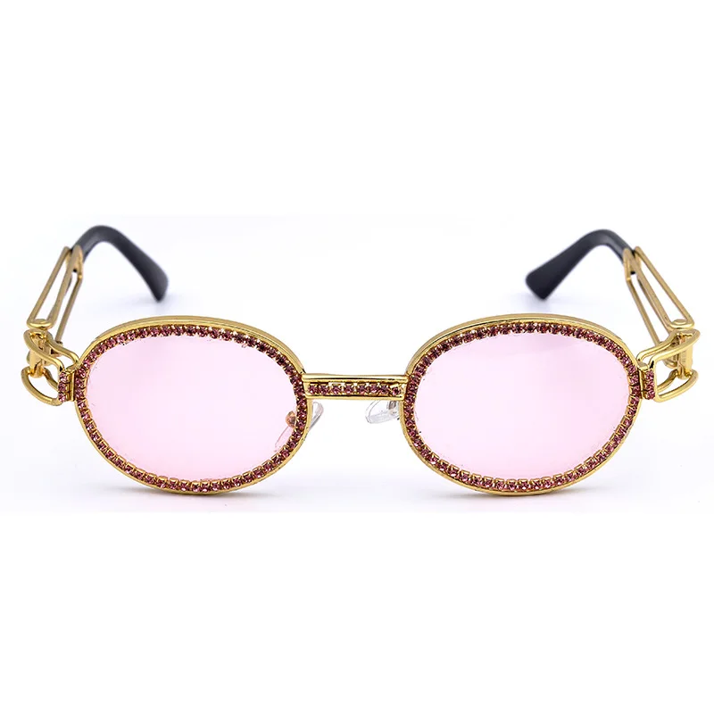 

Vintage Small Round Diamond Sunglasses Women 2019 Brand Designer Fashion Steampunk Colorful Rhinestone Shades UV400 Oculos