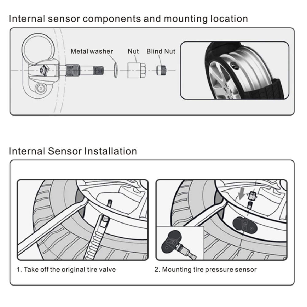 LED Display Car Tire Pressure Monitoring System Solar Power TPMS With 4 External or Built-in Sensors