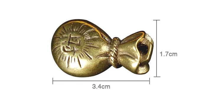 Handmade solid Brass money bag Key chain ring Pendant craft DIY ornament Miniature Fitting Keychain Pendant Accessories a0339