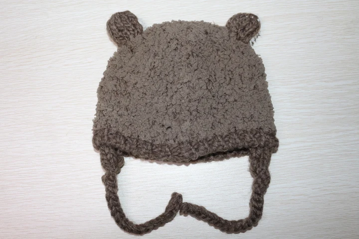 2023 new winter spring warm lovely bear cartoon baby boys girls kids child knitted beanie cap hats with cotton lining