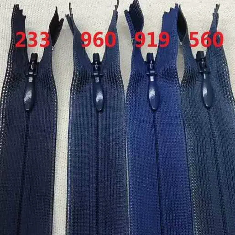 

50pcs/lot 2# Ykk Invisible Zipper Close End Lace Navy Blue Wedding Dress Shirt Home Textile Tailor Sewing Accessories