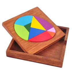 IQ Wooden Puzzle Toys Colorful Egg Shape Jigsaw Puzzle with Wooden Box Toys for Children Adults Intellectual Development 6 Years