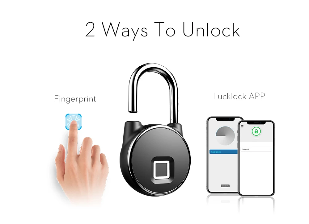 Portable Rechargeable Bluetooth Smart Keyless Fingerprint Lock Anti-Theft Security Door Padlock For Bag Drawer Suitcase