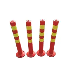 70cm Plastic Road Facilities Crossing Signs  Warning Pile Elastic Safety Cone