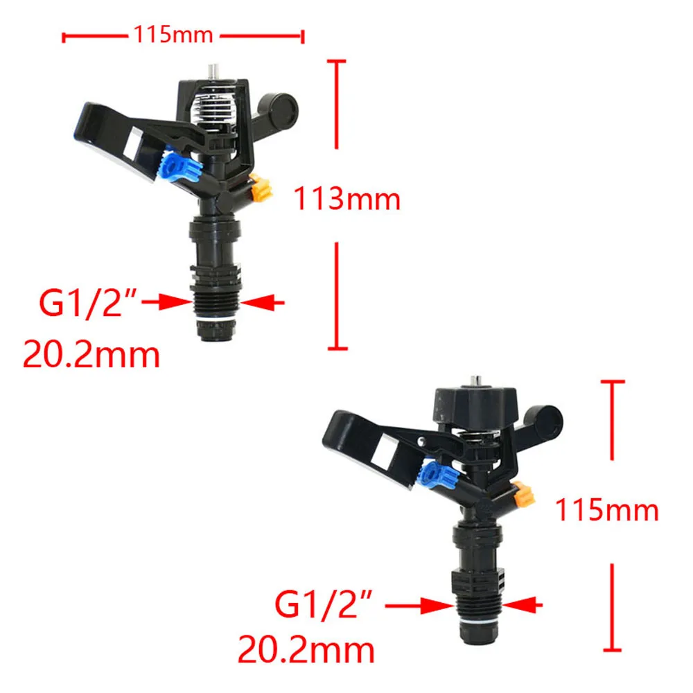 Zraszacze trawnikowe rolnicze z gwintem 1/2 Cal 360 stopni zraszacz rotacyjny do nawadnianie rolnicze szklarniowych 1 szt