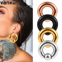 Vanku 2pcs Stainless Steel Ear Piercing Weights Stretcher Expander  Ear Gauge Round Ball Closure Nose Septum Ring Jewelry