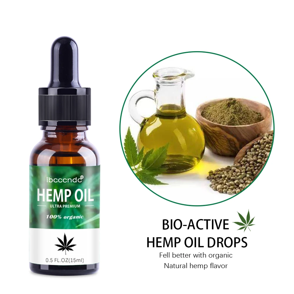 

15/30ml Herbal Bio-active Hemp Oil Drops Seed Essential Oil Massage Essence Skin Care Help Sleep Natural Body Relieve Stress