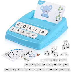 2 in 1 Preschool Sight Words Spelling Game with Alphabets Number Math Flash Cards Match Learn Letter Educational Toy for Kids