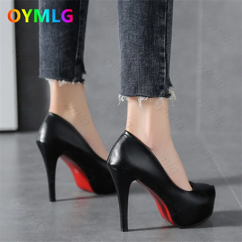 New high heels women stiletto princess waterproof platform nightclub super high heel single shoes black women\'s shoes